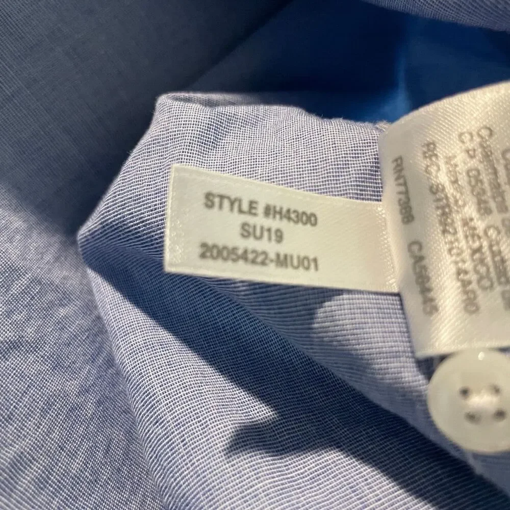 J. Crew Classic Stretch Button Down Long Sleeve Shirt Blue Casual Cotton Men's M